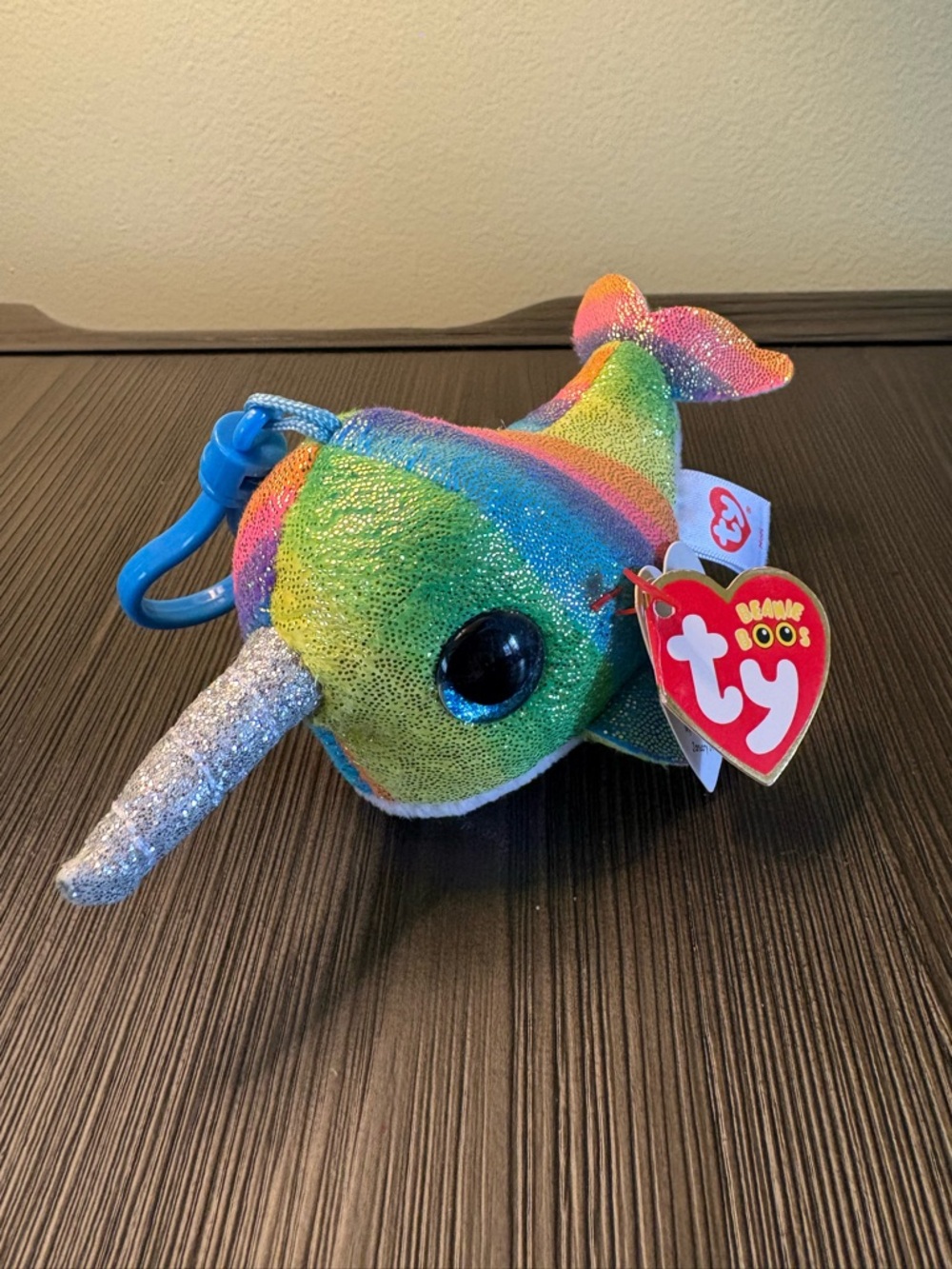 Ty Beanie Boo Keychain - Nori the Rainbow Narwhal